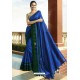Royal Blue Georgette Silk Designer Saree