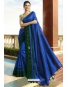 Royal Blue Georgette Silk Designer Saree