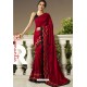 Maroon Georgette Silk Designer Saree