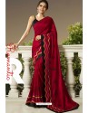 Maroon Georgette Silk Designer Saree