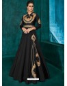 Black Triva Silk Stylish Embroidered Gown