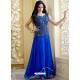 Alluring Blue Pure Georgette Designer Gown
