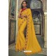 Yellow Georgette Silk Designer Saree