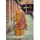 Mustard Wool Pashmina Self Embroidered Straight Suit