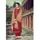 Maroon Wool Pashmina Self Embroidered Straight Suit