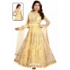 Yellow Net With Butter Crape Embroidered Anarkali Suit