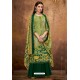 Green Pure Pashmina Jacquard Printed Palazzo Suit