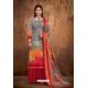 Multi Colour Pure Pashmina Jacquard Printed Palazzo Suit