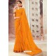 Orange Chiffon Designer Saree