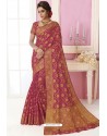 Rani Tussar Silk Designer Saree