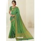 Forest Green Tussar Silk Designer Saree