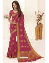 Rani Tussar Silk Designer Saree