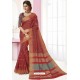 Multi Colour Tussar Silk Designer Saree