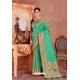 Jade Green Soft Silk Jacquard Worked Designer Saree