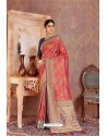 Red Soft Silk Jacquard Worked Designer Saree