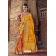 Orange And Yellow Designer Traditional Silk Saree