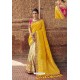 Yellow And Cream Designer Traditional Silk Saree
