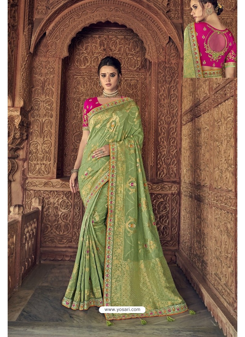 Green Designer Traditional Silk Saree
