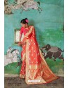 Red Pure Weaving Silk Designer Saree