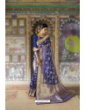 Royal Blue Pure Weaving Silk Designer Saree