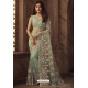 Sea Green Net Heavy Designer Embroidered Saree