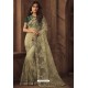 Off White Net Heavy Designer Embroidered Saree