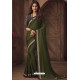 Latest Mehendi Silk Heavy Designer Embroidered Saree