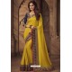 Yellow Silk Heavy Designer Embroidered Saree