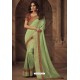 Beautiful Sea Green Silk Heavy Designer Embroidered Saree