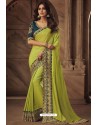 Green Silk Heavy Designer Embroidered Saree