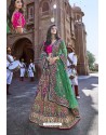 Multi Colour Silk Heavy Embroidered Bridal Lehenga Choli