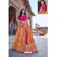 Rani And Orange Silk Heavy Embroidered Bridal Lehenga Choli
