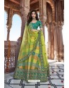 Green And Multi Colour Silk Heavy Embroidered Bridal Lehenga Choli