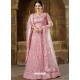 Pink Net Stone Worked Wedding Lehenga Choli