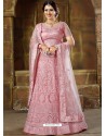 Pink Net Stone Worked Wedding Lehenga Choli