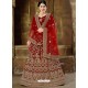Excellent Maroon Velvet Embroidered Wedding Lehenga Choli