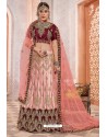 Pink And Maroon Silk Zari Worked Designer Lehenga Choli