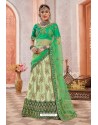 Green Silk Zari Worked Designer Lehenga Choli