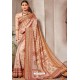 Dusty Pink Silk Printed Saree