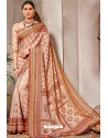 Dusty Pink Silk Printed Saree