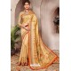 Yellow Silk Printed Saree