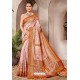 Baby Pink Silk Printed Saree