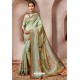 Sea Green Silk Printed Saree