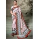 Baby Pink Printed Silk Saree