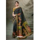 Black Printed Silk Saree