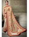 Pretty Multi Colour Printed Silk Saree