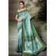 Sky Blue Printed Silk Saree