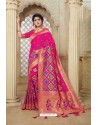 Rani Banarasi Weaving Silk Jacquard Worked Saree