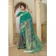 Dark Green Banarasi Weaving Silk Jacquard Worked Saree