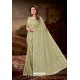 Olive Green Net Heavy Embroidered Party Wear Saree